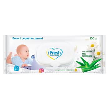 Салфетки влажные IFresh Алоэ и ромашка клапан 100шт