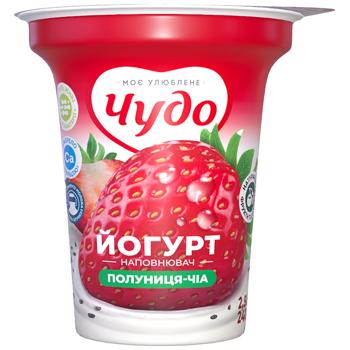 Йогурт Чудо Полуниця-чіа з фруктовим наповнювачем 2,5% 240г - купити, ціни на NOVUS - фото 2