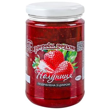 Клубника измельченная Здорова родина с сахаром 350г - купить, цены на Эпицентр FOOD - фото 1