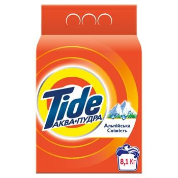 Стиральный порошок Tide Аква-пудра Альпийская свежесть автомат 8,1кг - купить, цены на Auchan - фото 2