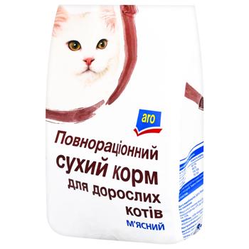 Корм Aro сухий повноцінний з м'ясом для котів 400г