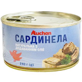 Сардинела Ашан натуральна з додаванням олії 240г - купити, ціни на Auchan - фото 1