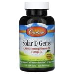 Carlson Labs Solar D Gems Lemon Flavored Fish Oil with Vitamin D3 4000 IU 120 softgels