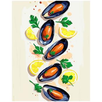 Rosa Start Mussels with Lemon Painting by Numbers 35x45cm - buy, prices for - photo 1