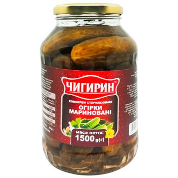 Огурцы маринованные Чигирин 1500г - купить, цены на Cупермаркет "Харьков" - фото 1