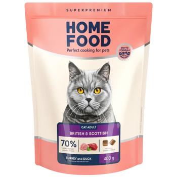 Home Food British&Scottish Adult cухий корм для котів 400 г - індичка та качка - купити, ціни на MasterZoo - фото 1