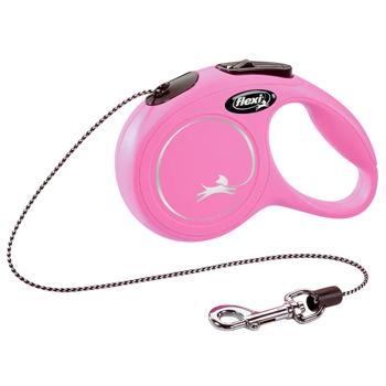 Flexi New Classic Cat Roulette Leash with Cord XS Up to 8kg 3m Pink