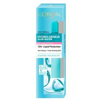 L'Oréal Paris Skin Expert Genius Moisturizing Aqua-fluid with Aloe Vera for Dry and Sensitive Skin 70ml - buy, prices for MegaMarket - photo 1