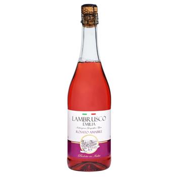 Вино игристое Vini D`Italia Lambrusco Rosato Amabile Dell`Emilia розовое полусладкое 8% 0,75л - купить, цены на NOVUS - фото 1