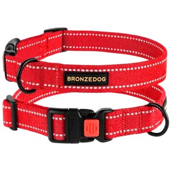 Barksi BronzeDog Сotton брезентовий нашийник для собак S - червоний - купить, цены на MasterZoo - фото 3