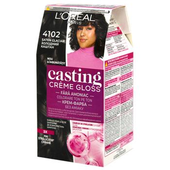 Фарба для волосся L'oreal Paris Casting Creme Gloss 4102 Холодний каштан без аміаку - купити, ціни на Біотус - фото 1