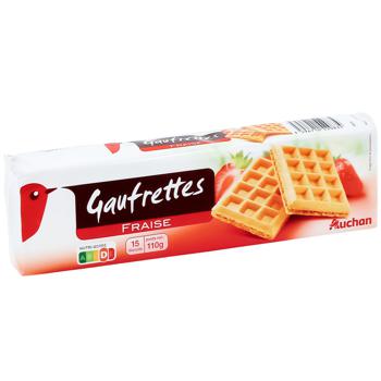 Auchan Wafers with Strawberry Filling 110g - buy, prices for Auchan - photo 2