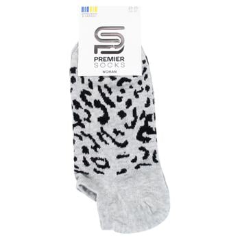 Шкарпетки Premier Socks жіночі ультракороткі Леопард р.23-25 світло-сірий