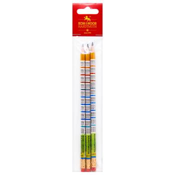 Koh-i-Noor НВ Pencil with Eraser and Multiplication Table 3pcs - buy, prices for - photo 2