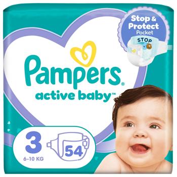 Підгузки Pampers Active Baby Midi 3 6-10кг 54шт - купити, ціни на Cупермаркет "Харків" - фото 2