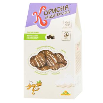 Печиво Корисна Кондитерська з шоколадом в білій глазурі 90г - купити, ціни на Таврія В - фото 1