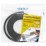 Ущільнювач самоклеючий Вектор чорний 9х7,5х5000 мм 1400152