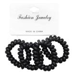 Резинки-пружинки для волос черные 4шт 3127-8