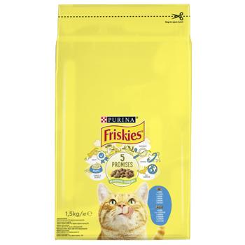 Корм сухий Friskies з лососем та овочами для дорослих котів 1,5кг - купити, ціни на MasterZoo - фото 1