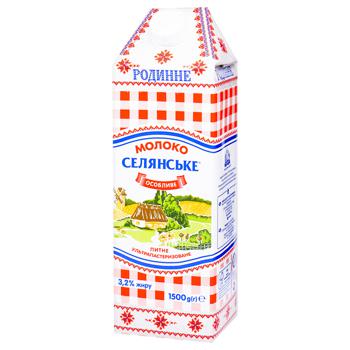 Selyanske Rodynne Ultrapasteurized Milk 3.2% 1.5kg - buy, prices for Auchan - photo 3