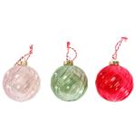 Actuel Transparent Glass Christmas Tree Ball 7.8cm in assortment