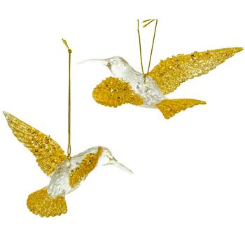 Підвіска Decoris Колібрі золота 10,5х14х5см