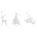 Actuel Christmas Tree/Deer/Angel White Christmas Tree Pendant 11-13cm in assortment