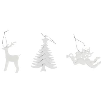 Actuel Christmas Tree/Deer/Angel White Christmas Tree Pendant 11-13cm in assortment - buy, prices for Auchan - photo 1
