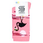 Шкарпетки Premier Socks Преміум Exclusive Blask&White on Pink жіночі класичні р.23-25