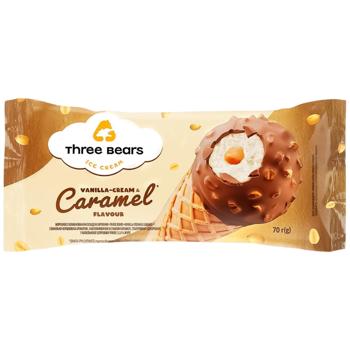 Мороженое Три Медведя ваниль рожок 70г - купить, цены на КОСМОС - фото 1