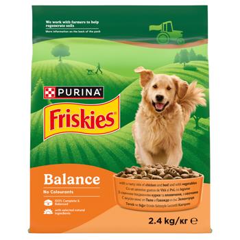 Корм сухой Friskies Balance с курицей, говядиной и овощами для собак 2,4кг - купить, цены на Чудо Маркет - фото 1