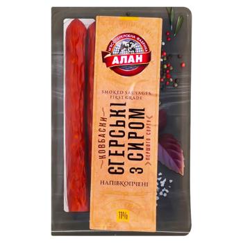 Ковбаски Алан Єгерські з сиром н/к 1г. - купить, цены на Grono - фото 1