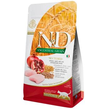 Корм сухой Farmina N&D Ancestral Grain с курицей, гранатом, овсом и спельтой для стерилизованных кошек 5кг - купить, цены на MasterZoo - фото 1