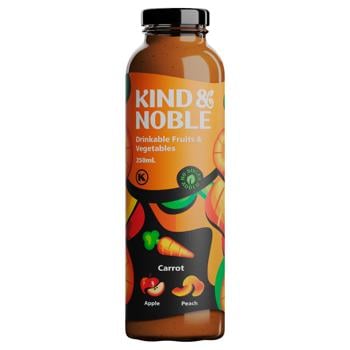 Смузі KIND&NOBLE морква, яблуко, персик 250мл
