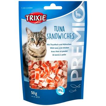 Лакомство для кошек Trixie Premio Tuna Sandwiches с тунцом и курицей 50г - купить, цены на MasterZoo - фото 1