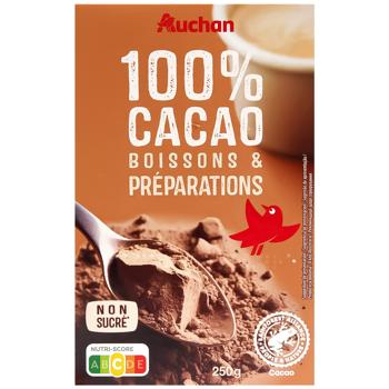 Какао-порошок Auchan 20-22% 250г - купить, цены на Auchan - фото 1