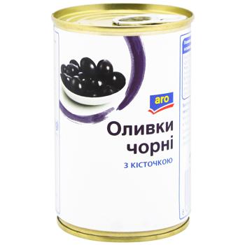 Aro Black Olive with Pits 300g - buy, prices for METRO - photo 1