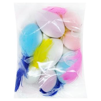 Гирлянда Пасхальная бархат с перьями - купить, цены на Чудо Маркет - фото 1