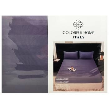 Colorful Home Satin Sheet with Elastic band + 2 Pillowcases 160*200+25cm 50*70cm - buy, prices for - photo 1