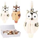 Actuel Owl Plastic Christmas Decoration 9.2cm in Assortment