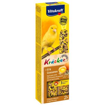 Ласощі для канарок Vitakraft «Kracker Original + Egg & Grass Seeds» 54 г / 2 шт. (яйце та насіння) - купити, ціни на - фото 1