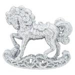 Horse on Sleigh Silver Decoration