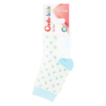 Conte-kids Tip-Top White-Pale Turquoise Cotton Children's Socks 18s - buy, prices for Tavria V - photo 1