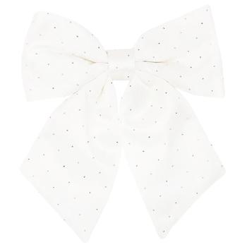 BonaDi Decorative Bow with Rhinestones 22cm White Satin - buy, prices for WINETIME - photo 1