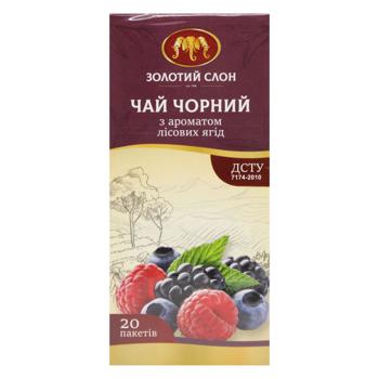 Чай черный Золотой Слон Лесные ягоды в пакетиках 1,3г х 20шт - купить, цены на Auchan - фото 2