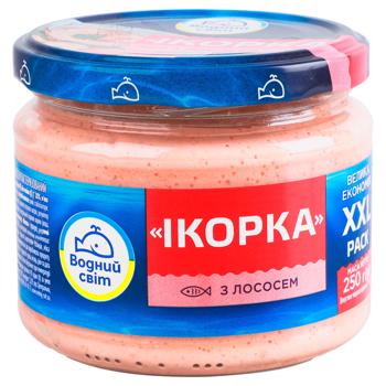 Продукт с икрой скандинавской рыбы и лососем Водний Світ Икорка 250г