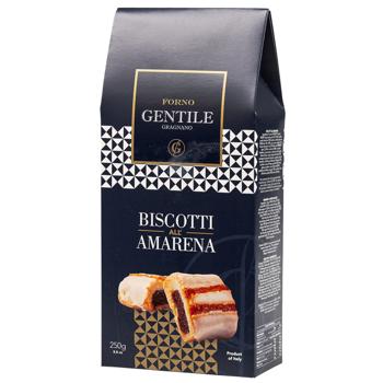Печиво Gentile Biscotti All'Amarena з вишнею амарена 250г - купити, ціни на КОСМОС - фото 1