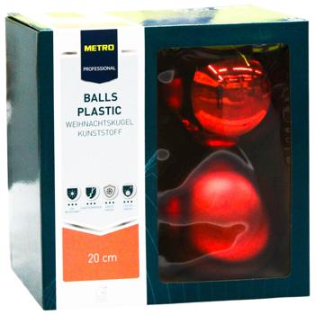 Шар елочный Metro Professional красный 20см 4шт - купить, цены на METRO - фото 3