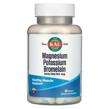 KAL Magnesium, Potassium, Bromelain 60 tablets