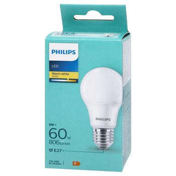 Лампа LED Philips 60W A60 E27 WW 230V FRND1PF/6DISC 2700К - купити, ціни на КОСМОС - фото 1